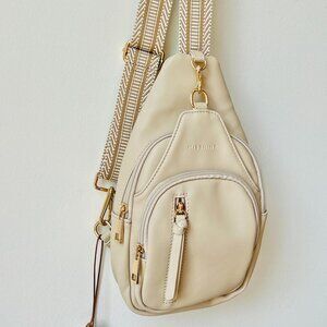 Sling Bag in cream with gold hardware, NWT